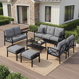 RoyalCraft Outdoor Patio Furniture Set, 9 Seats Outdoor Patio Set with 4" Thick Cushion - Photo 1