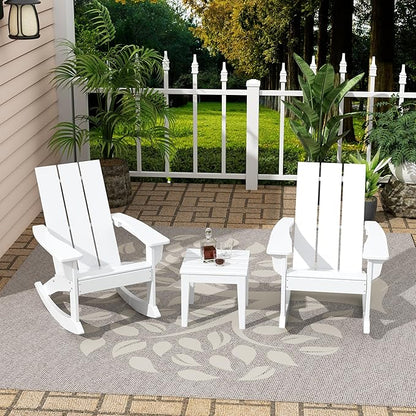 Costaelm Small Outdoor Side Table, Patio End Table Weather Resistant Outdoor Coffee Table, Square Conversation Table for Indoor, Porch, Balcony, Garden, Poolside, Deck, White