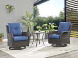 Rilyson Wicker Rocking Chair Swivel Chairs – 6 Piece Rocker Patio Furniture Set Rattan Rocking Bistro Sets with Glass - Photo 6