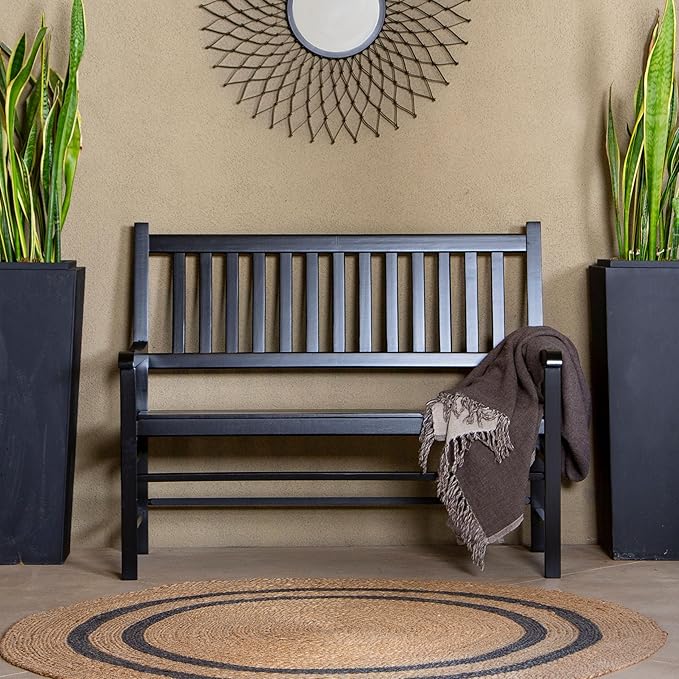 Shine Company Eden Outdoor Garden Bench – Black