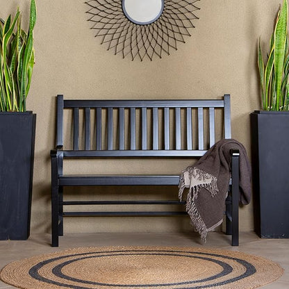 Shine Company Eden Outdoor Garden Bench – Black