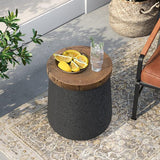 SUNBURY Outdoor Side Table, 13" W Black Outdoor End Tables Set of 2, Patio Accent Side Table - Photo 4