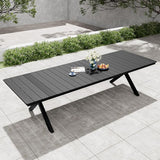 Pellebant 118" Outdoor Dining Table for 8-12, 10ft Aluminum Patio Table with Umbrella Hole - Photo 1