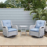 Rilyson Patio Chairs Rocking Swivel Chiar - 3 Piece Outdoor Wicker Patio Bistro Set Rattan Rocker Glider Chairs with - Photo 8