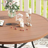 VICLLAX 53" Outdoor Round Patio Table for Lawn Garden - Photo 4