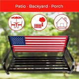 Backyard Expressions Patio · Home · Garden 908353-NM Outdoor Porch Metal American Flag Patio Swing-Red - Photo 5