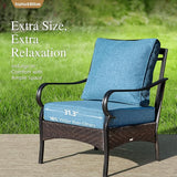 Sophia & William Patio Furniture Set, 5 Piece Metal Outdoor Conversation Set with 3-Seater Outdoor Couch, 2 Sofa Chairs - Photo 4