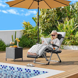 Yaheetech Zero Gravity Chair, Folding Reclining Lounge Recliner with Removable Pad & Headrest & Side Cup Holder Tray - Photo 2