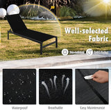 Giantex Set of 2 Patio Chaise Lounge Chair, Outdoor Sunbathing Chair Lawn Reclining Lounger with 6 Adjustable Position - Photo 5