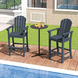 Tangkula Outdoor Tall Adirondack Chair 30 Inches Seat Height, HDPE Bar Height Patio Chair with High Backrest - Photo 4