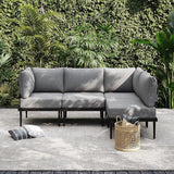 Sundale Outdoor 4 Pieces Patio Furniture Set, Metal Sectional Sofa Patio Conversation Set with 6 Inch Cushions, Modern - Photo 1