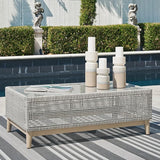 Signature Design by Ashley Seton Creek Casual Resin Wicker Outdoor Coffee Table with Tempered Glass Tabletop - Photo 2