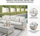 Signature Design by Ashley Seton Creek Cottage Nuvella Weather Resistant Fabric Outdoor Sofa with Cushion and 4 Throw - Photo 5