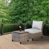 Four Seasons Courtyard Serronova Outdoor Aluminum Side Table All Weather Furniture Piece with Faux Wood Tabletop for - Photo 2