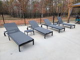 PURPLE LEAF Outdoor Chaise Lounge Chairs Set Recliner Adjustable Chair with Wheels and Table for Poolside Beach Patio - Photo 2