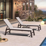 PURPLE LEAF Outdoor Chaise Lounge Chair Set of 3, Patio Lounge Chair for Outdoor - Photo 3