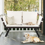 Flamaker Outdoor Convertible Sofa, Woven Rattan Patio Furniture Sunbed with Adjustable Armrests - Photo 2