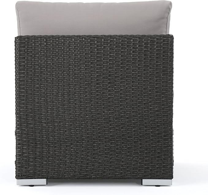 Christopher Knight Home Santa Rosa Outdoor Wicker Armless Sectional Sofa Seat with Aluminum Frame and Water Resistant - Photo 4