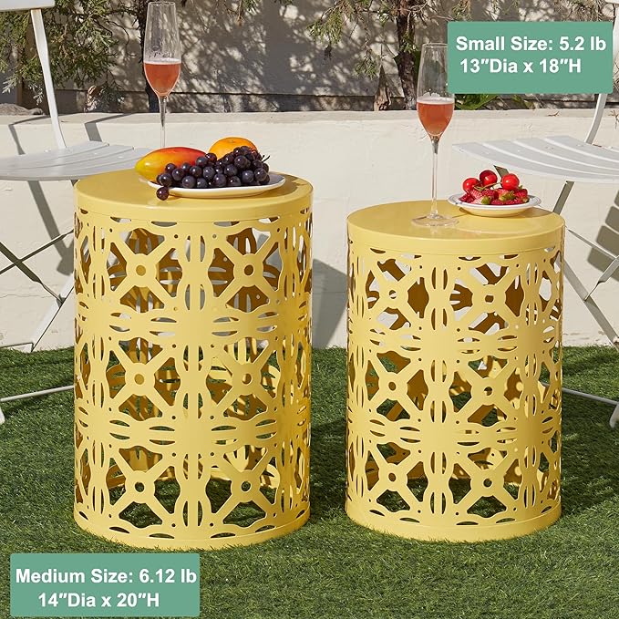 Y&M Set of 3 Stacking Coffee Table for Living Room, Patio Side Table, Indoor End Tables for Bedroom - Photo 3