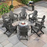 Domi Folding Adirondack Chair Set of 8, HDPE All-Weather Adirondack Chairs with Cup Holder - Photo 2