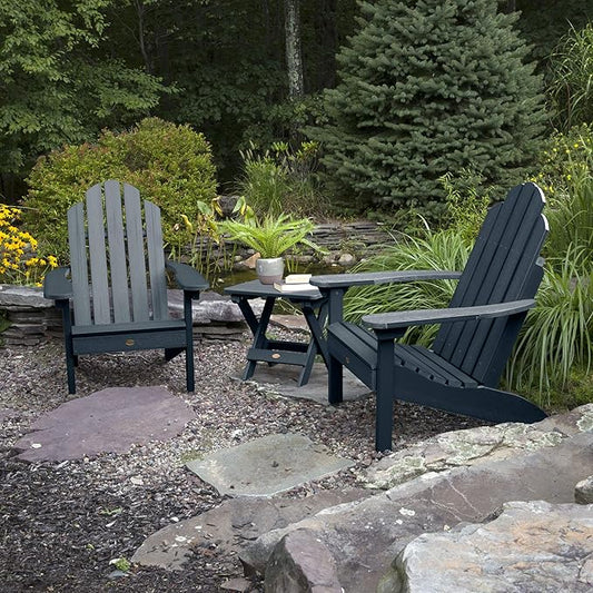 highwood Classic Westport Adirondack Chairs with Side Table, Federal Blue