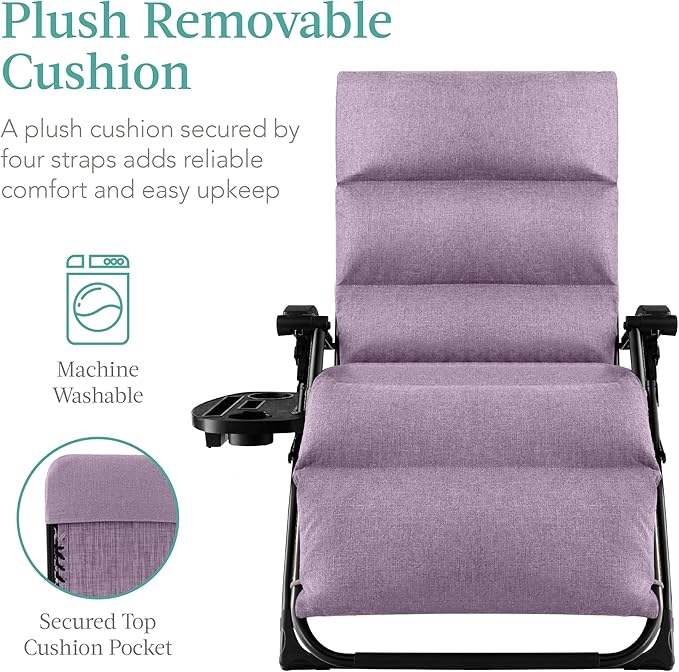 Best Choice Products Oversized Zero Gravity Chair, Folding Outdoor Patio Recliner - Photo 3