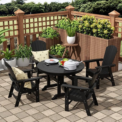 WO WESTIN OUTDOOR HDPE Altura Adirondack Dining Chair,Black