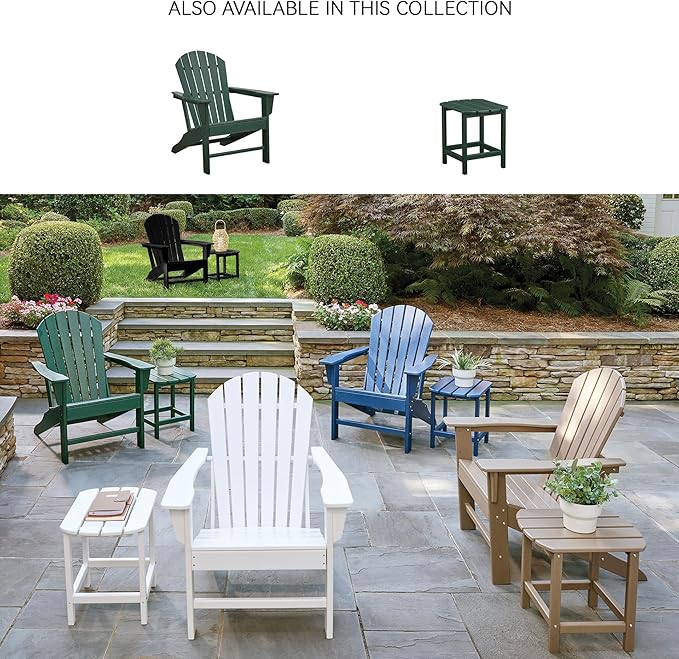 Signature Design by Ashley Karson City Contemporary Outdoor Weather Resistant End Table with Slatted Design, Green