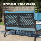 Metal Patio Furniture Loveseat with 5.75" Extra Thick Waterproof Cushion - Photo 6
