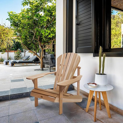All Things Cedar Patio Chair, Athena Adirondack Outdoor Seat with Wide Arm Rest