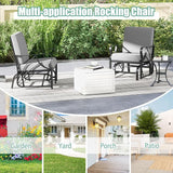 Giantex Outdoor Glider, Patio Rocking Chair with Thick Cushion, Sturdy Metal Frame, Curved Armrest, Ergonomic Design - Photo 9