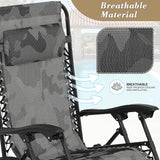 Athena Collection Zero Gravity Outdoor Lounge Chair Set of 2, 25" Width Pool Lounge Lawn Chairs Reclining - Photo 5