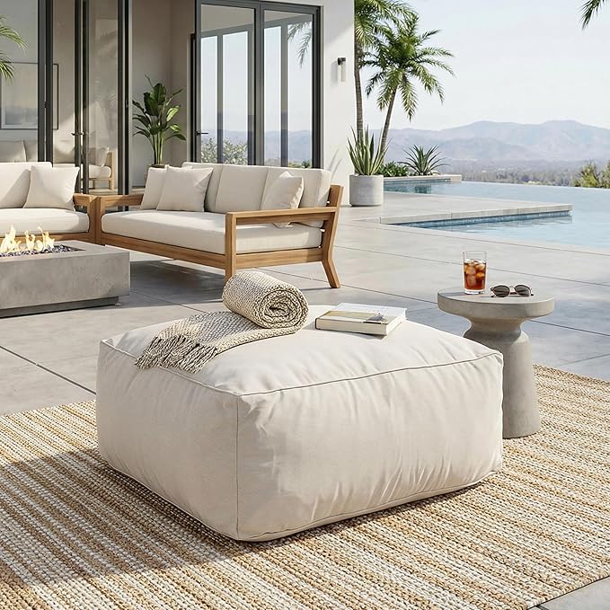 Christopher Knight Home Teriu Outdoor Bean Bag Chair with Shredded Foam, Modern Bean Bag Chairs for Adults and Kids - Photo 1