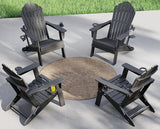 Plawdlik Folding Adirondack Chair Set of 4-with Two Cup Holder, Widened Heavy All-Weather HDPE, SGS Tested - Photo 1