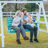 KINGYES Outdoor Hanging Porch Swing, 2 Seat Patio Swing Chair with Cup Holders - Photo 2