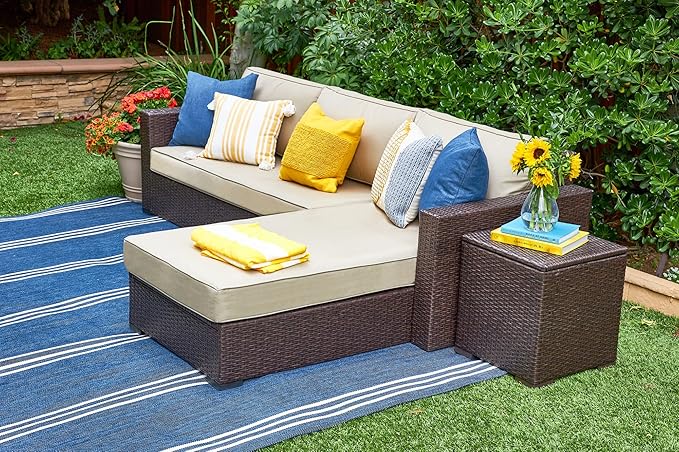 Serta Laguna Brown Resin Wicker Outdoor Patio Furniture Collection, Easy Assembly, Porch or Pool - Photo 2