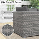 Tangkula 3 Seat Outdoor Wicker Sofa Set, Modular PE Rattan Patio Cushioned Sectional Couch Set - Photo 8