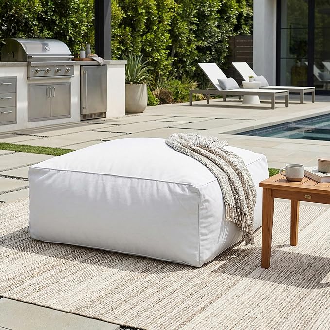 Christopher Knight Home Teriu Outdoor Bean Bag Chair with Shredded Foam, Modern Bean Bag Chairs for Adults and Kids - Photo 1