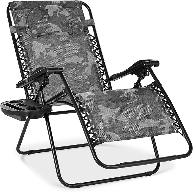 Best Choice Products Oversized Zero Gravity Chair, Folding Outdoor Patio Lounge Recliner w/Cup Holder Accessory Tray - Photo 1