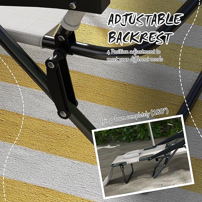 3-in-1 Oversized Sun Tanning Chair with Mat & Face Hole - Photo 6
