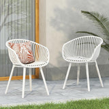 Christopher Knight Home Modern Accent Chair–White Outdoor Patio Chairs Set of 2 – Lounge Chairs for Balcony or Garden – - Photo 1