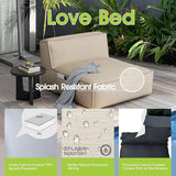 Outdoor 2 Person Bean Bag, Patio Chaise Lounge Chair Love Bed, Water-Resistant Sunbed for Garden, Pool & Beach - Photo 6