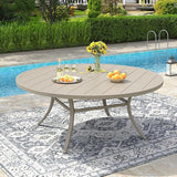 VICLLAX 60" Outdoor Round Patio Dining Table for 8-10 - Photo 7