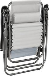 Heavy Duty Zero Gravity Chair with Adjustable Reclining, Large Side Table, Gray 600D Polyester - Photo 5