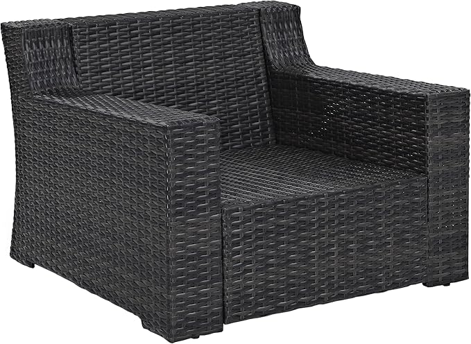 Crosley Furniture Beaufort Beaufort Outdoor Chair, Wicker Patio Chairs for Porch, Deck, Balcony, Backyard, Brown with Mist Cushions
