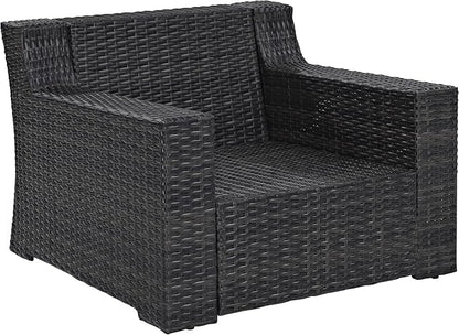 Crosley Furniture Beaufort Beaufort Outdoor Chair, Wicker Patio Chairs for Porch, Deck, Balcony, Backyard, Brown with Mist Cushions
