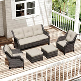 Patio Furniture Set 5 Pieces, Outdoor Wicker Furniture with Coffee Table and Side Table - Photo 8