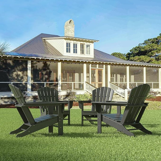 WestinTrends Dylan Outdoor Adirondack Chair (Set of 4), Gray