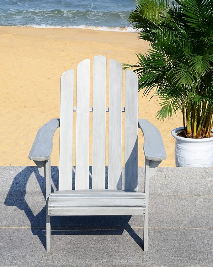Safavieh PAT7027A Outdoor Collection Topher Teak Adirondack Chair
