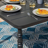 NUU GARDEN Outdoor 37” Dining Table, Square Metal Dining Table with Umbrella Hole - Photo 4